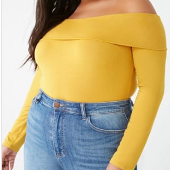 NWT-FOREVER 21 PLUS off the shoulder bodysuit - Picture 2 of 8
